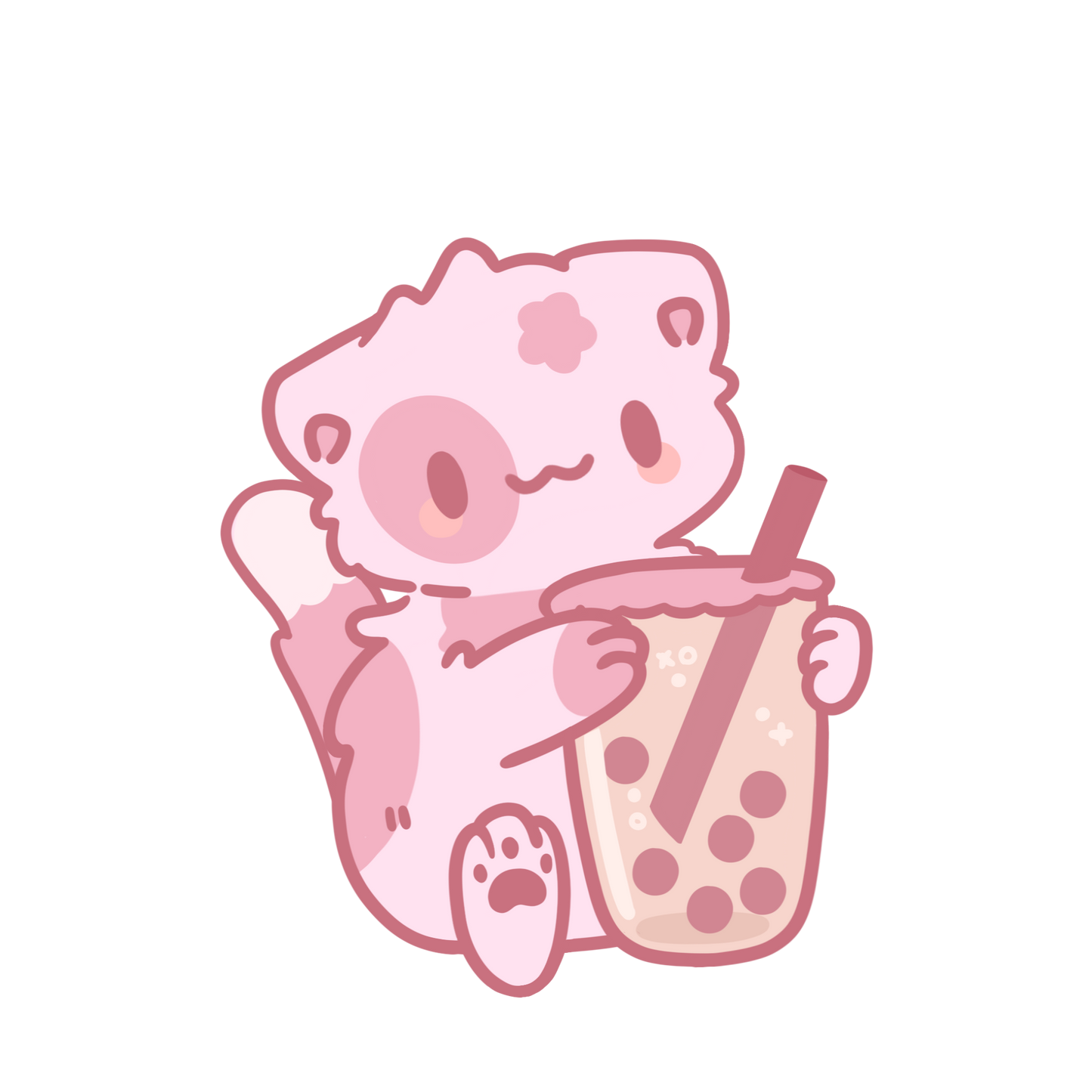 Boba Cat Acrylic Keychain